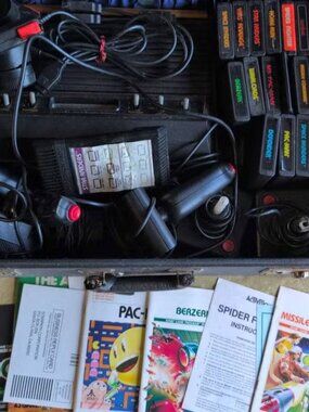 Vintage Atari 2600 Video Game Console Lot with Games & Accessories